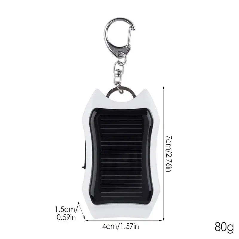 Color: WHITE, Ships From: france - Solar Phone Charger 1500mAh Outdoor Portable Charger Waterproof Solar Charger Keychain Built-in Led Flashlight For Cell Phone
