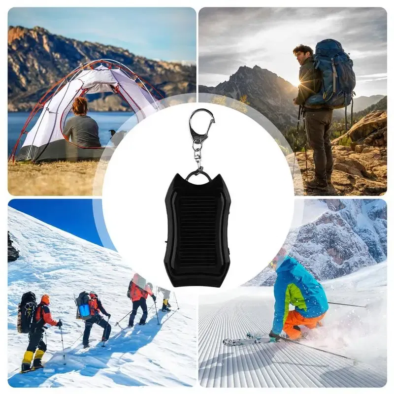 Color: WHITE, Ships From: france - Solar Phone Charger 1500mAh Outdoor Portable Charger Waterproof Solar Charger Keychain Built-in Led Flashlight For Cell Phone