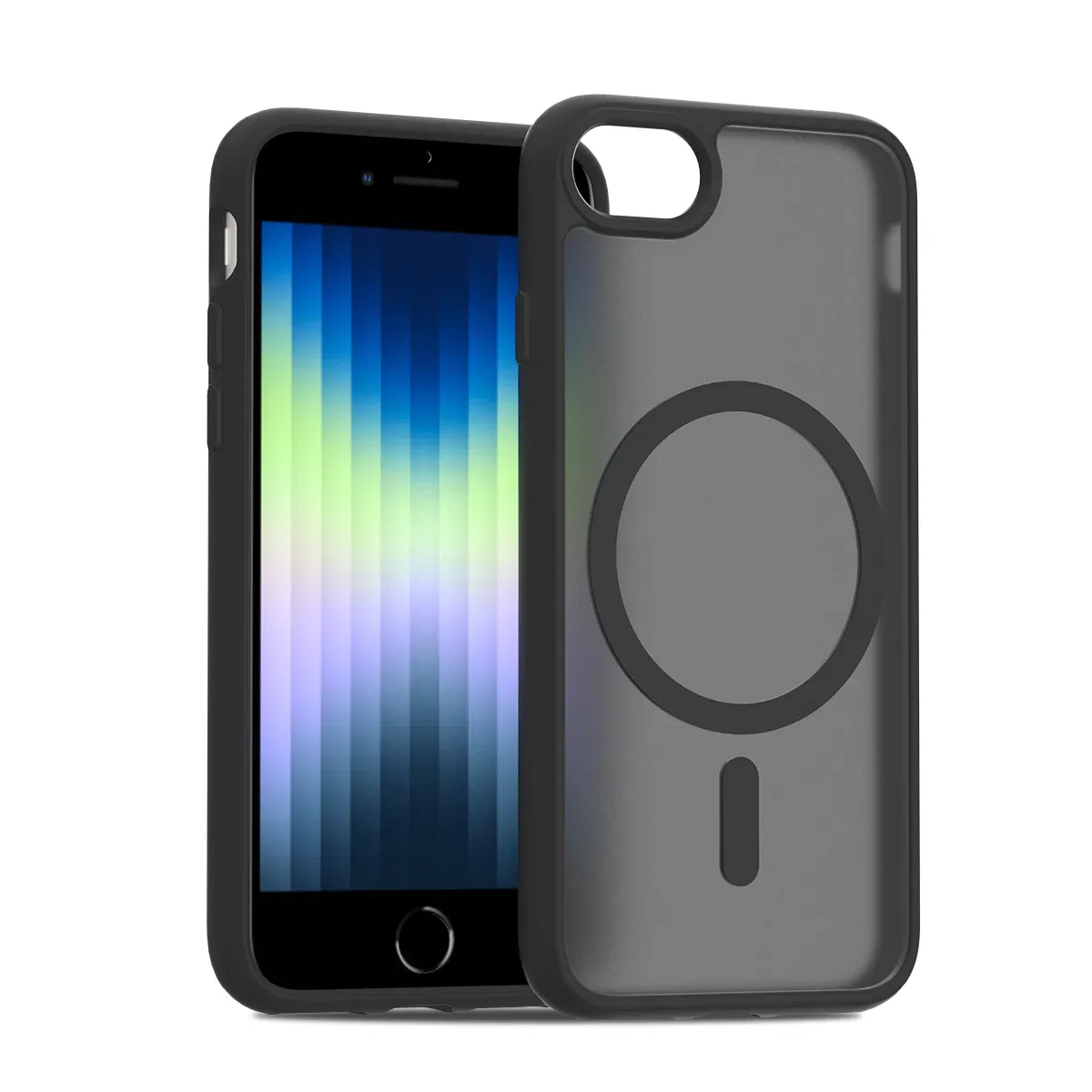Color: black, Compatible-Phone Models: For iPhone 16 Plus - Non Yellowing Case For iPhone SE 2022 2020 8 16 Pro Max 15 Plus 14 13 Mini 12 11 Magsafe Mag Safe Matte Black Magnet Phone Cover