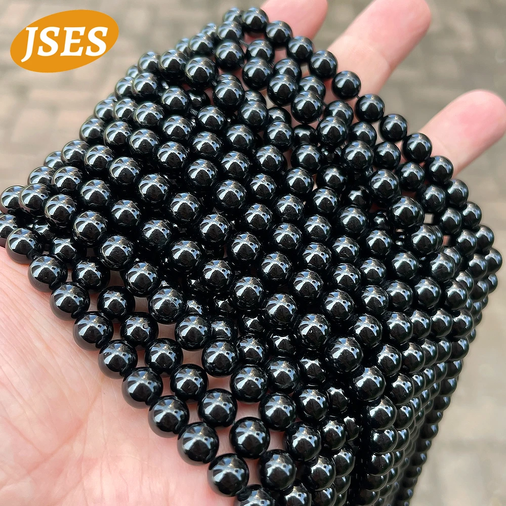 Color: green, Item Diameter: 4mm - 3A Natural Black Tourmaline 4mm 6mm 8mm 10mm Beads for Jewelry Making DIY Bracelets Necklace Wholesale Beads Accessories