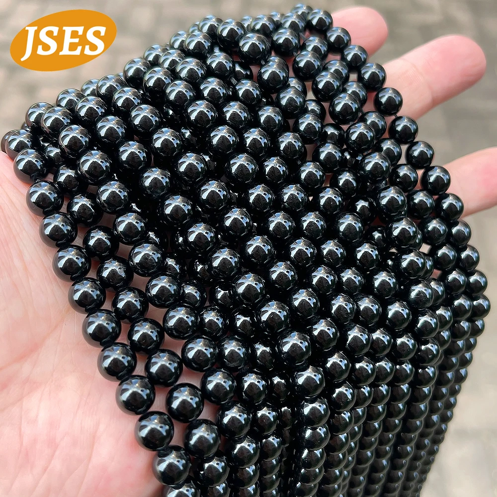 Color: green, Item Diameter: 4mm - 3A Natural Black Tourmaline 4mm 6mm 8mm 10mm Beads for Jewelry Making DIY Bracelets Necklace Wholesale Beads Accessories