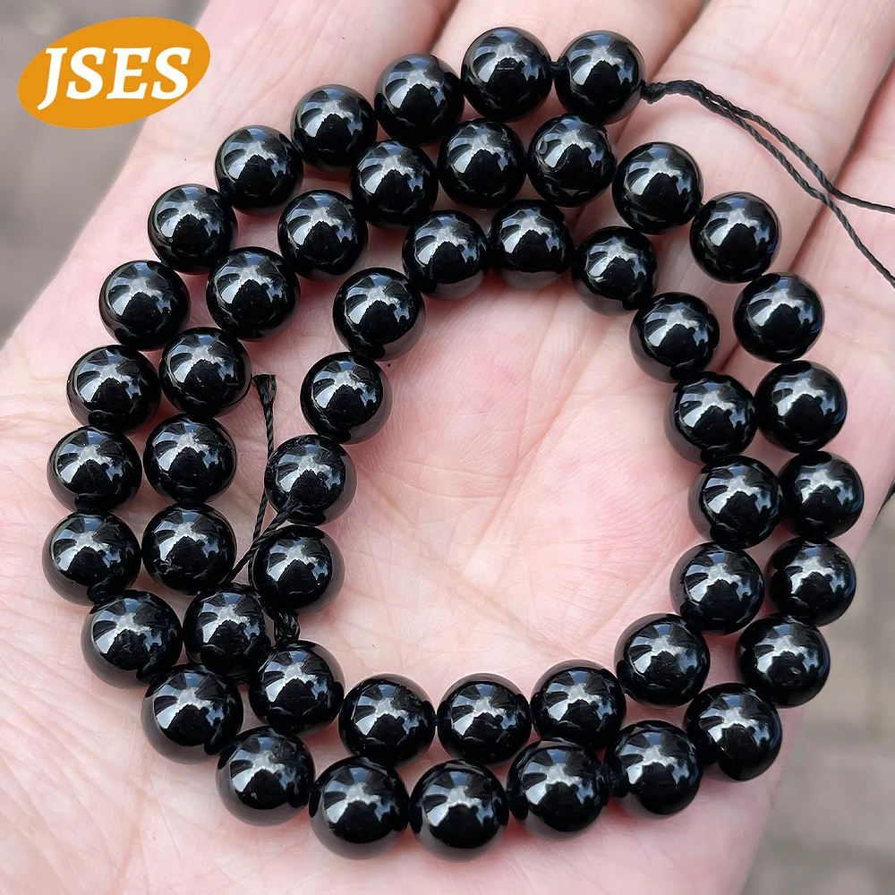 Color: green, Item Diameter: 4mm - 3A Natural Black Tourmaline 4mm 6mm 8mm 10mm Beads for Jewelry Making DIY Bracelets Necklace Wholesale Beads Accessories