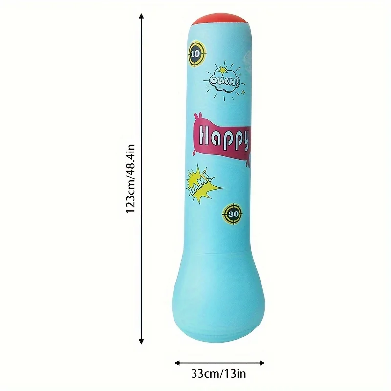 Color: black - Inflatable Bopper Kids Punching Bag with Bounce-Back Action Inflatable Punching Bag for Kids Presents Inflatable Toys for Kids