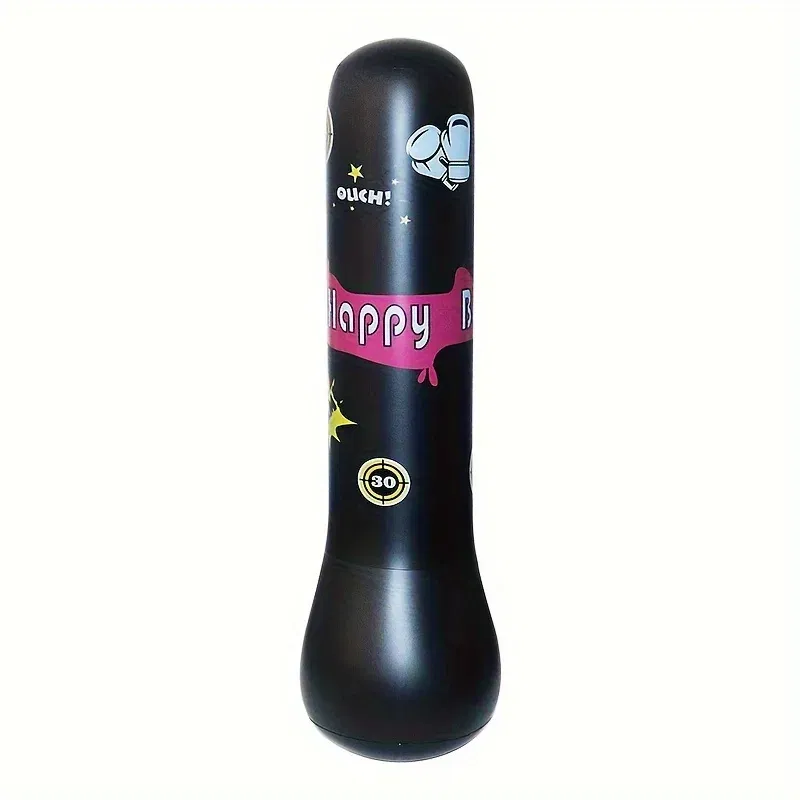 Color: black - Inflatable Bopper Kids Punching Bag with Bounce-Back Action Inflatable Punching Bag for Kids Presents Inflatable Toys for Kids