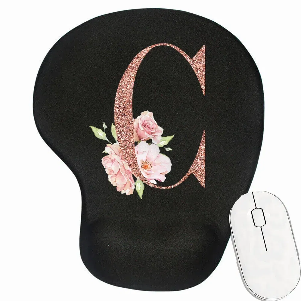 Color: Dark Grey - Mouse Pad Desk Mat for PC Laptop Ergonomic Non-Slip Mousepads Wrist Pad Rose Gold Series Office Accessories Mouse Mats