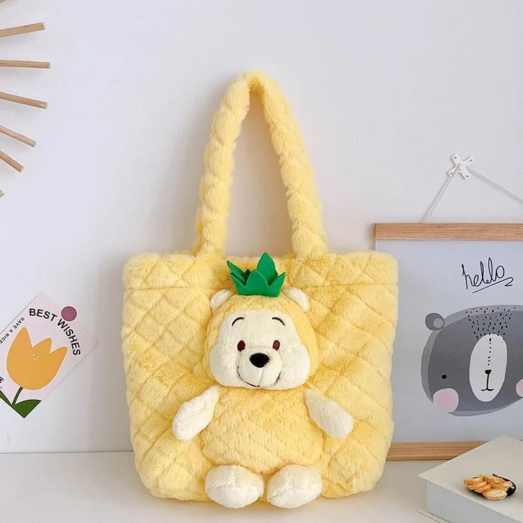 Color: Blue - Disney Lilo & Stitch Plush Toys Kawaii Tigger Winnie The Pooh Anime Stuffed Toys Children Cartoon Plushie Soft Girls Plush Bag