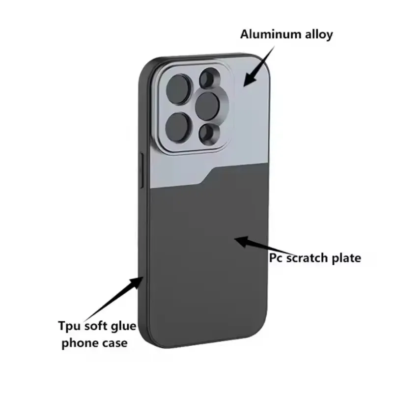 Color: Silver - 17MM Thread Phone Case for iPhone 14 15 16 Plus Pro Max Anamorphic Macro Wide Angle 17MM Lens Mount Phone Case for Ulanzi Kaise