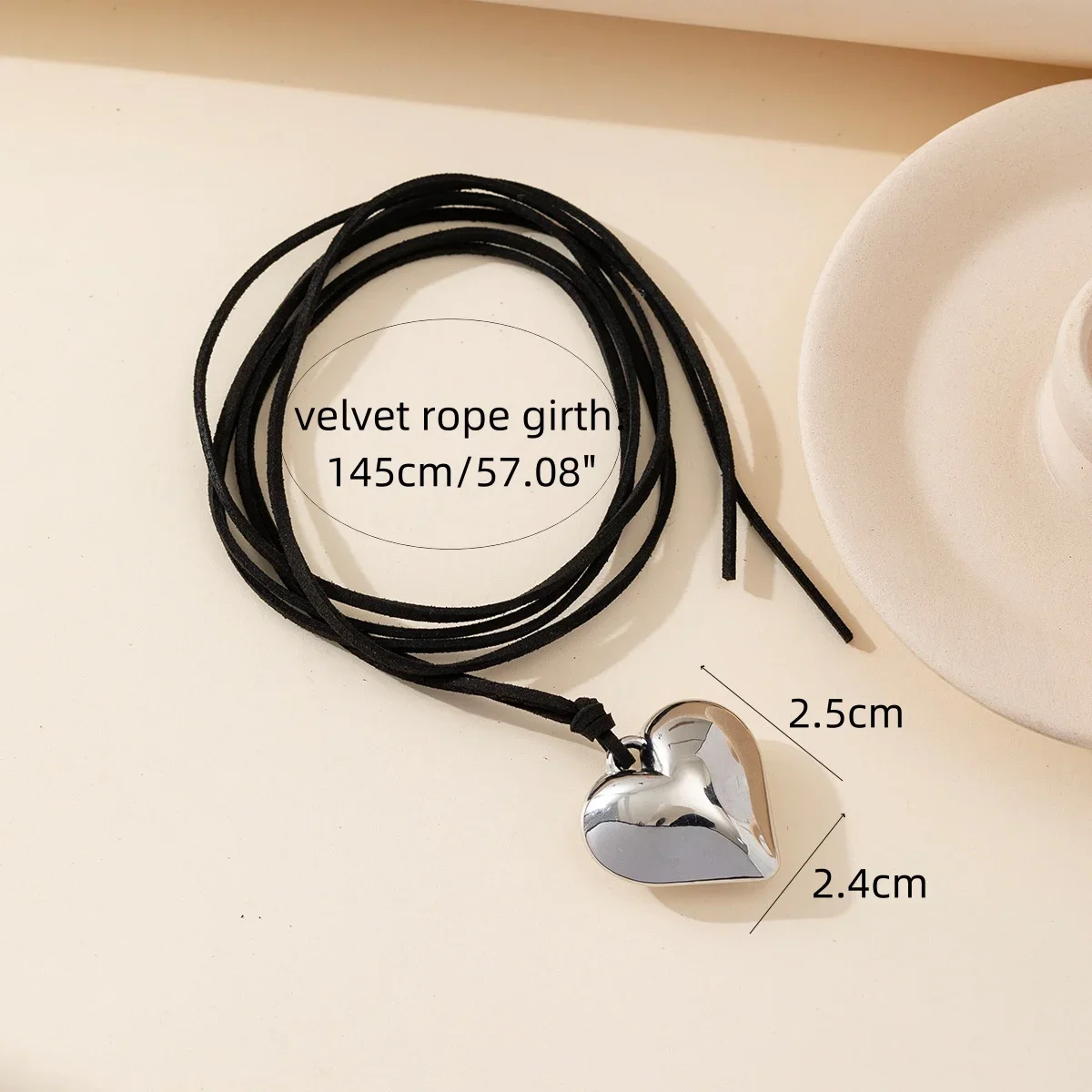 Metal Color: Light Yellow Gold Color - Punk Black Velvet Big Heart Pendant Choker Necklace for Women PU Leather Weave Knotted Bowknot Adjustable Chain New Jewelry