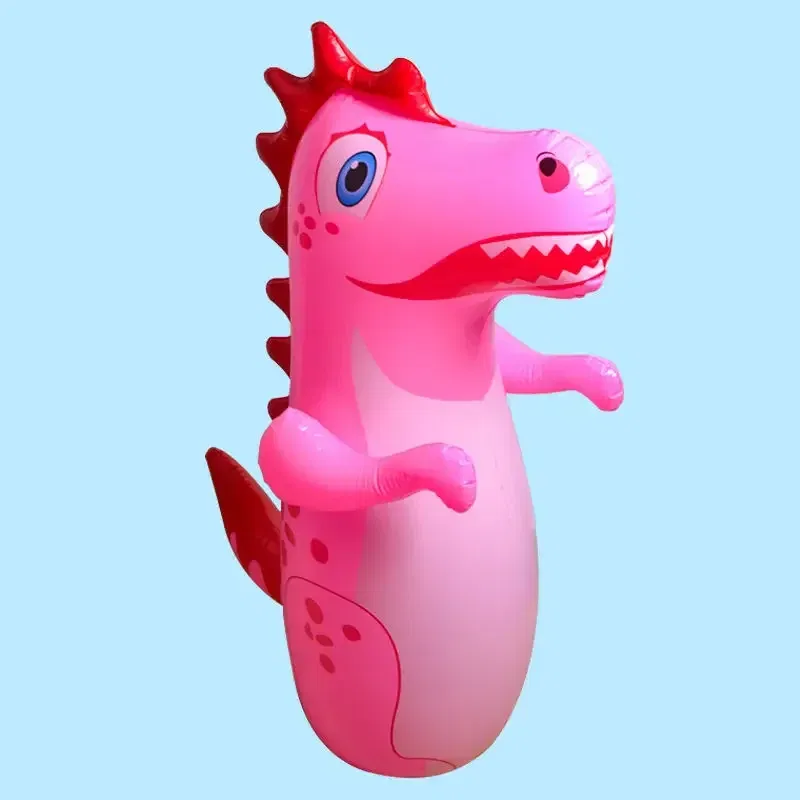 Color: Yellow - Tumbler Boxing Inflatable Punching Bag Boys Games Sport Toys Inflatable Dinosaur Tumbler Toy