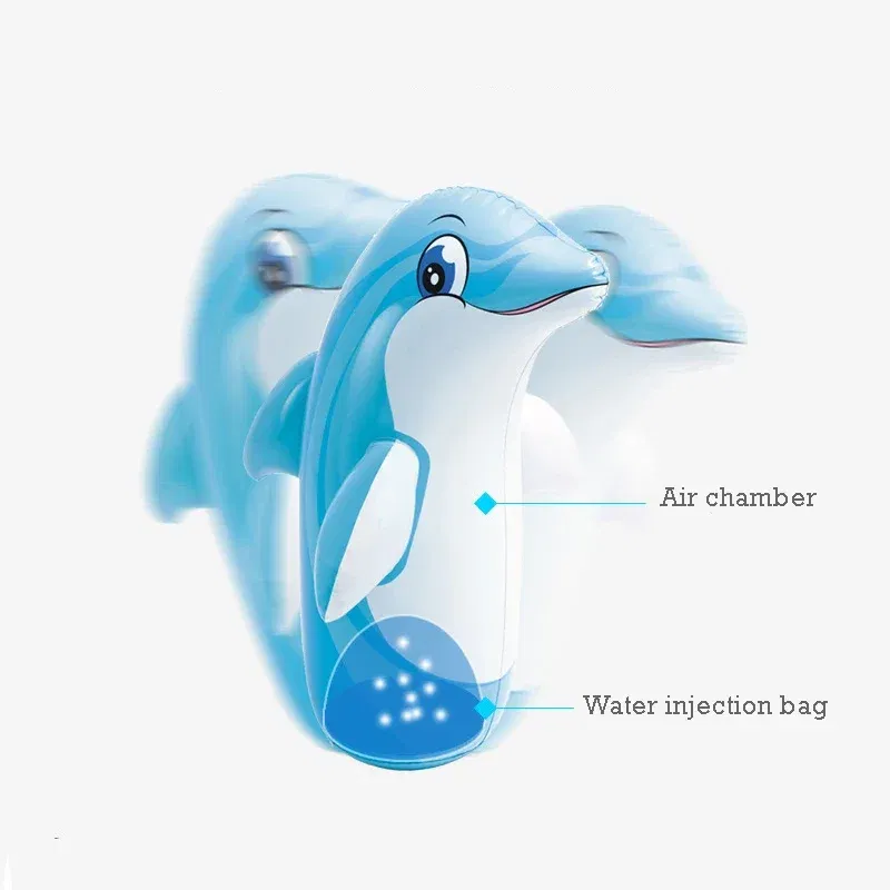 Color: Yellow - Tumbler Boxing Inflatable Punching Bag Boys Games Sport Toys Inflatable Dinosaur Tumbler Toy