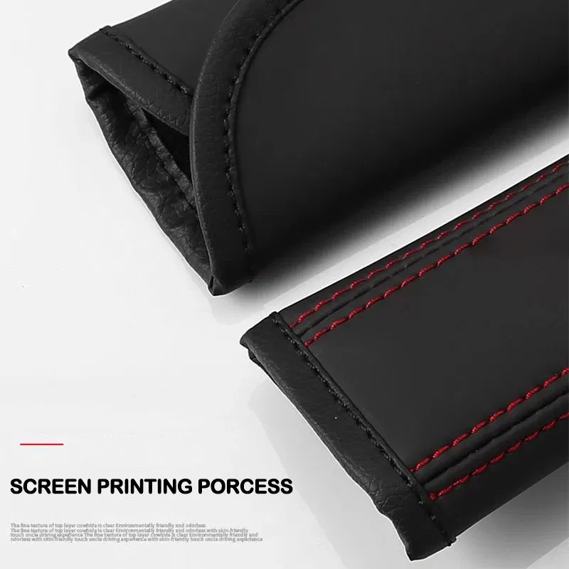 Color Name: green - Car Seat Belt Nappa Leather Safety Belt Shoulder Covers Interior For Hyundai N Line I30 2021 Sonata Elantra Veloster Kona Tucson