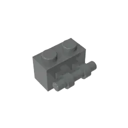 Color: Silver - MOC PARTS Bricks GDS-652 BRICK 1X2 WITH STICK compatible with lego 30236 children's toys Assembles Building Blocks Technical