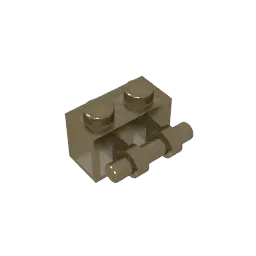 Color: Silver - MOC PARTS Bricks GDS-652 BRICK 1X2 WITH STICK compatible with lego 30236 children's toys Assembles Building Blocks Technical