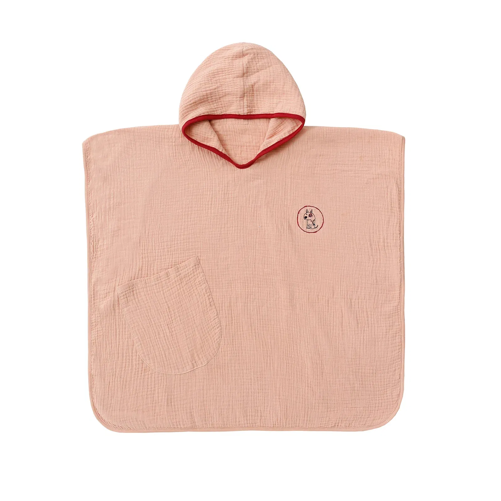 Color: GRAY - Muslin Baby Hooded Poncho Towel Children's Hooded Bath Towel Soft Kids Beach Bathing Stuff Infant Washcloth