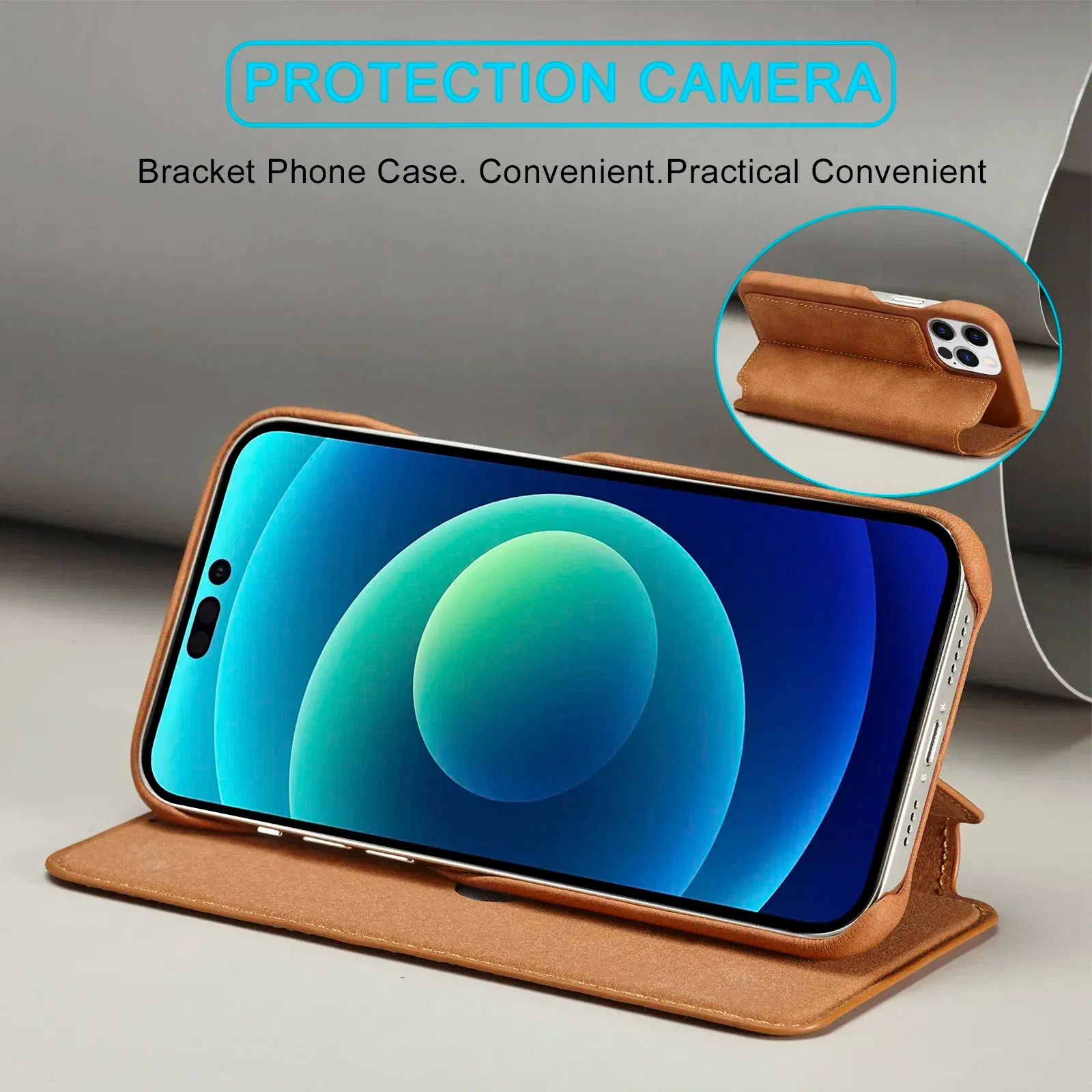 Color: Blue, Compatibility by Model: iPhone 12 Pro Max - Leather Flip Wallet Phone Cover for IPhone 17E 14 15 16 Pro Max 13 12 Mini 11 XS X XR 8 7 Plus SE 2022 Slim Card Slots Book Bag
