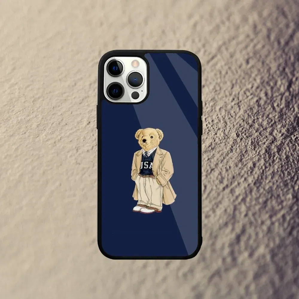 Color: Brown, Material: Vinyl - Baron F-Filou Bear Fashion Phone Case For iPhone 15,14,13,12,11,Plus,Pro,Max Mini Magsafe Magnetic Wireless Charging