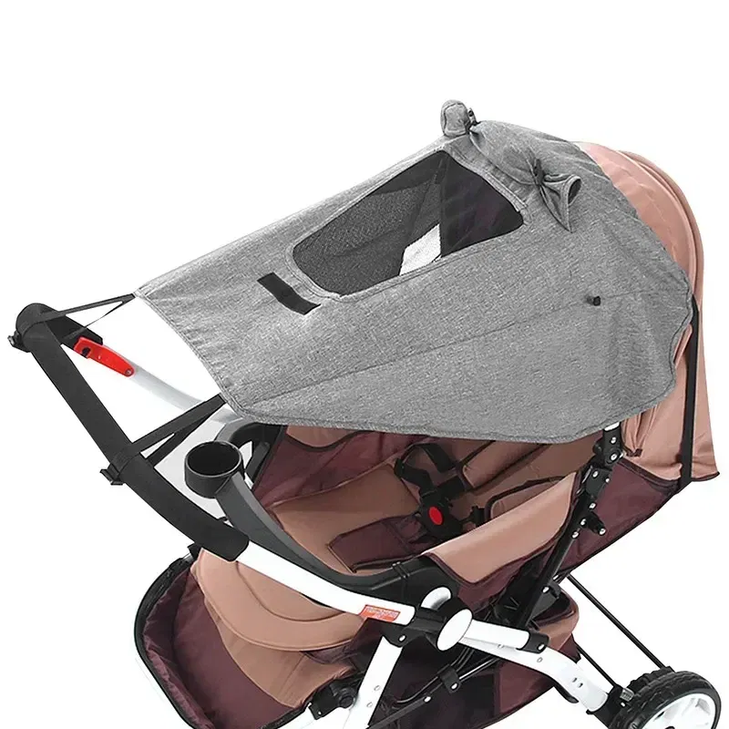 Color: black - Universal Baby Stroller Accessories Sun Shade UV Protection Sunshade Carriage Canopy Cover for Prams Infants Car Seat Sun Visor