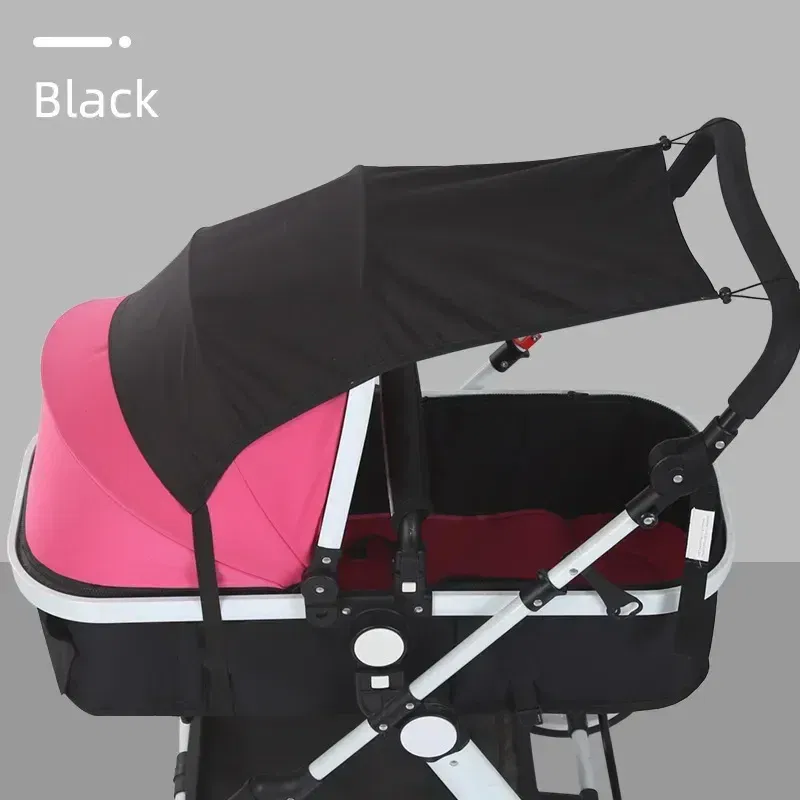 Color: black - Universal Baby Stroller Accessories Sun Shade UV Protection Sunshade Carriage Canopy Cover for Prams Infants Car Seat Sun Visor
