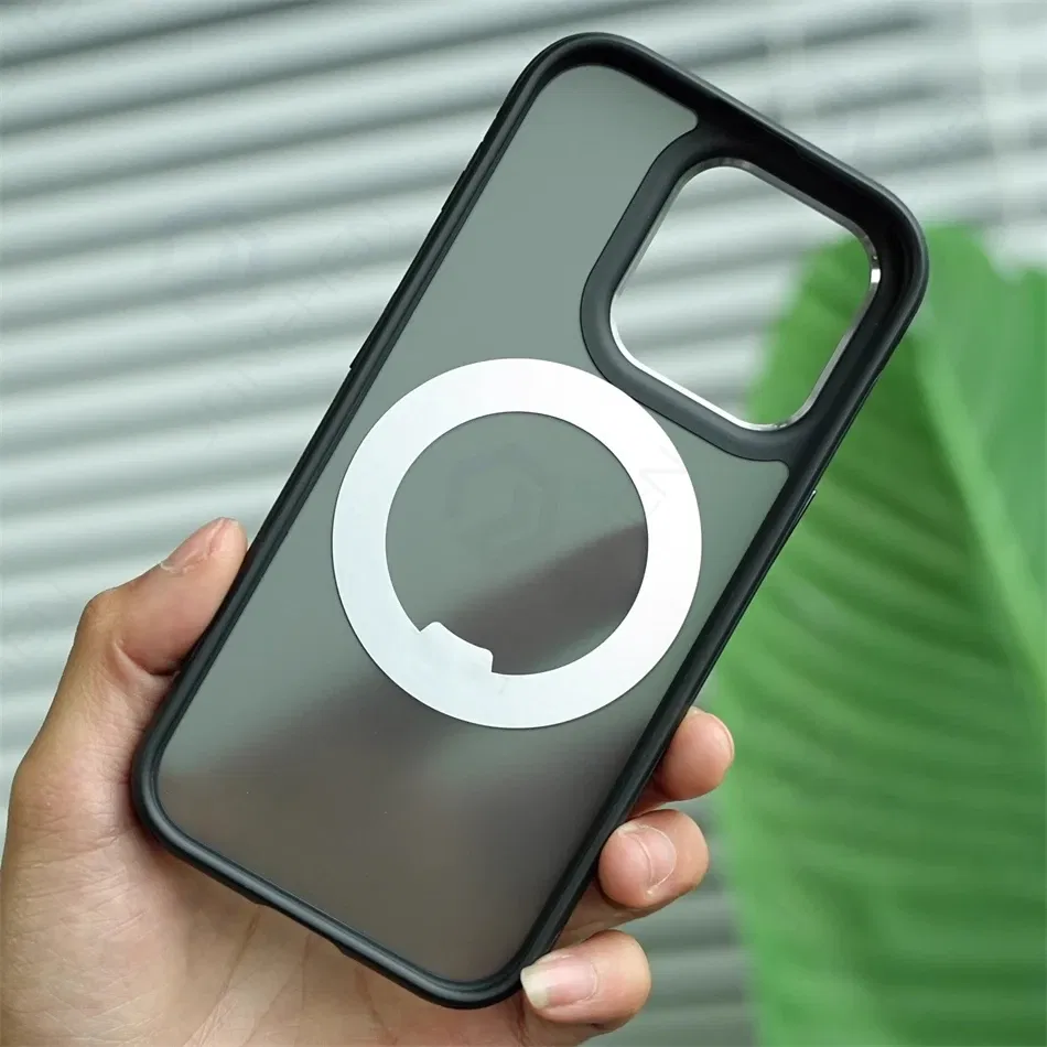 Color: black, Material: Silicon - 360?° Rotation Ring Stand Magnetic Case For iPhone 13 14 15 16 17 Pro Max 16E Matte Military Shockproof Armor Cover For Magsafe