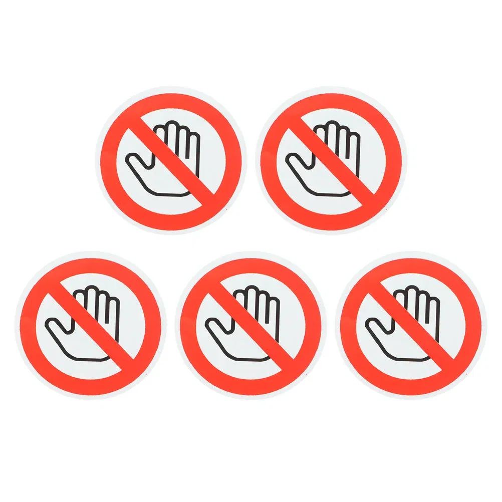 Color: black - 5 Sheets Please Dont Touch Me Baby Sign Warning Plate Safety Stickers Car Caution Decals White Self-adhesive Vinyl