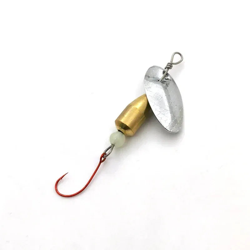 Color: Navy Blue - OUTKIT 1Pcs Spinner Spoon Metal Bait Micro Fishing Lure Small Sequins Copper Long Shot Baits For Bass Trout Perch Pike Rotating