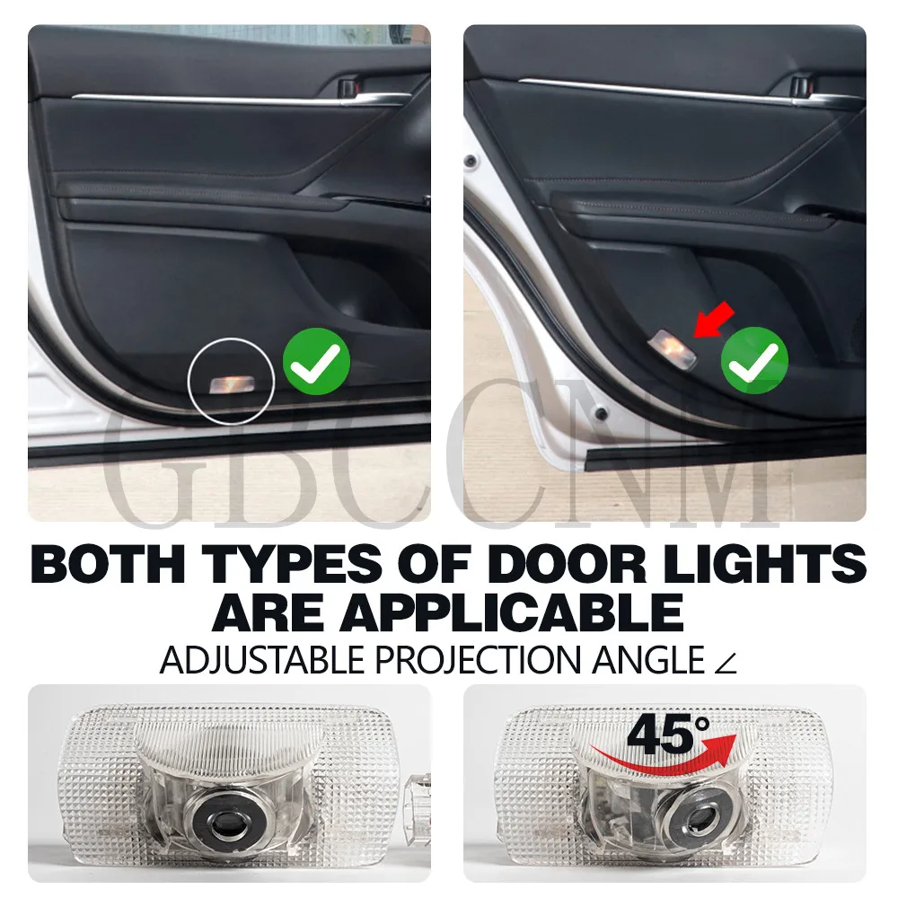 Emitting Color: Blue - LED Car Ghost Shadow Welcome Door Light Bulbs Accessories For LEXUS RX300 RX330 RX350 RX400h RX450h ES250 ES300 ES300h ES330