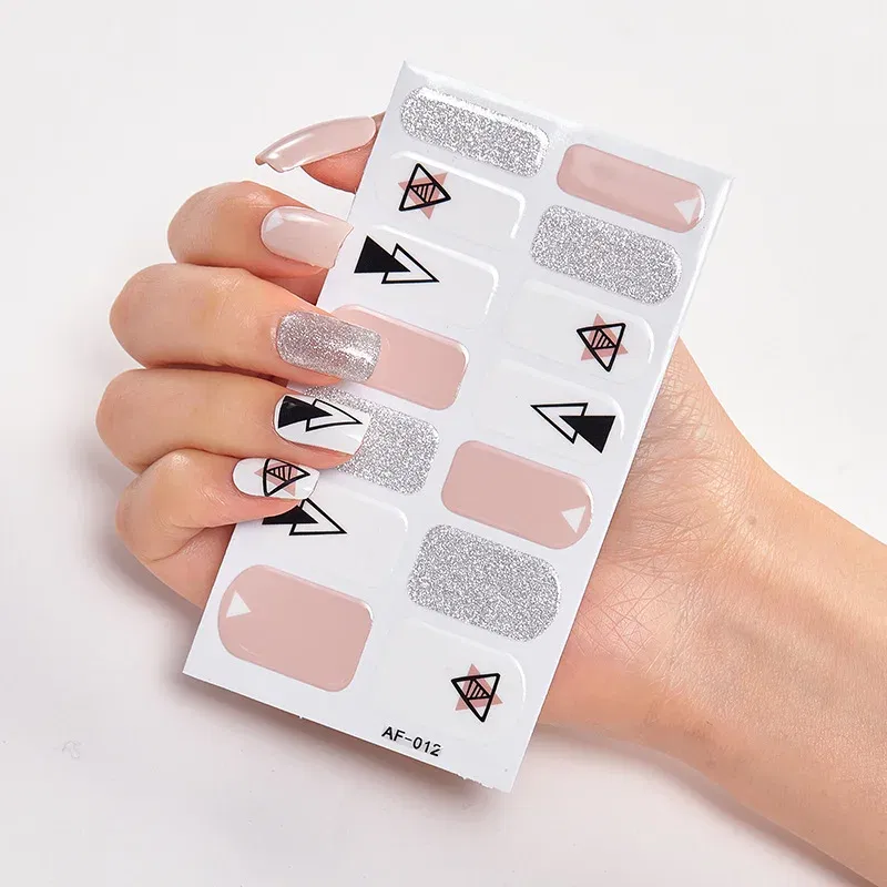 Color: Greyish Brown - Full Cover Nail Stickers Nail Polish Nail Decoration Nails Sticker Designer Self Adhesive Nail Sticker Creative Nail Art Sticker