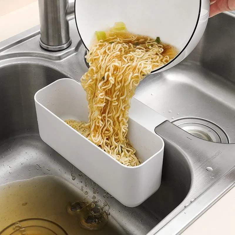 Color: light green - Justdolife Sink Sponge Holder Multifunctional Sink Drain Strainer Basket Sink Storage Rack Kitchen Drainer Rack Storage Basket