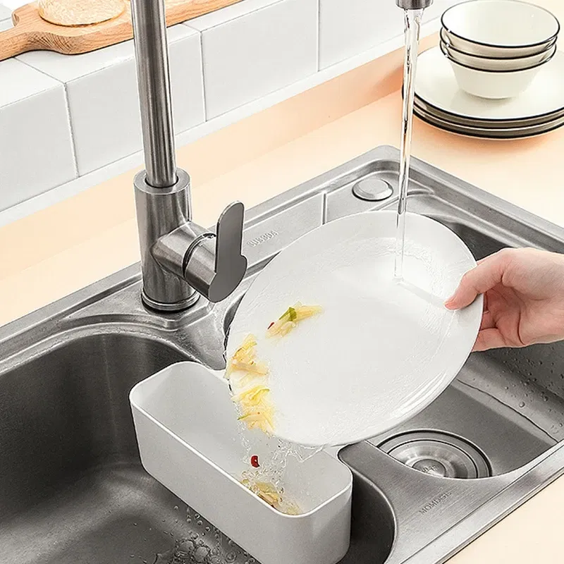 Color: light green - Justdolife Sink Sponge Holder Multifunctional Sink Drain Strainer Basket Sink Storage Rack Kitchen Drainer Rack Storage Basket