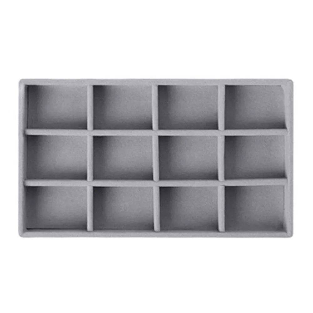 Color: Yellow - Velvet Jewelry Storage Box Necklace Stackable Display Tray Bracelet Earring Organizers DIY Handicrafts Drawer Box Organizer Box