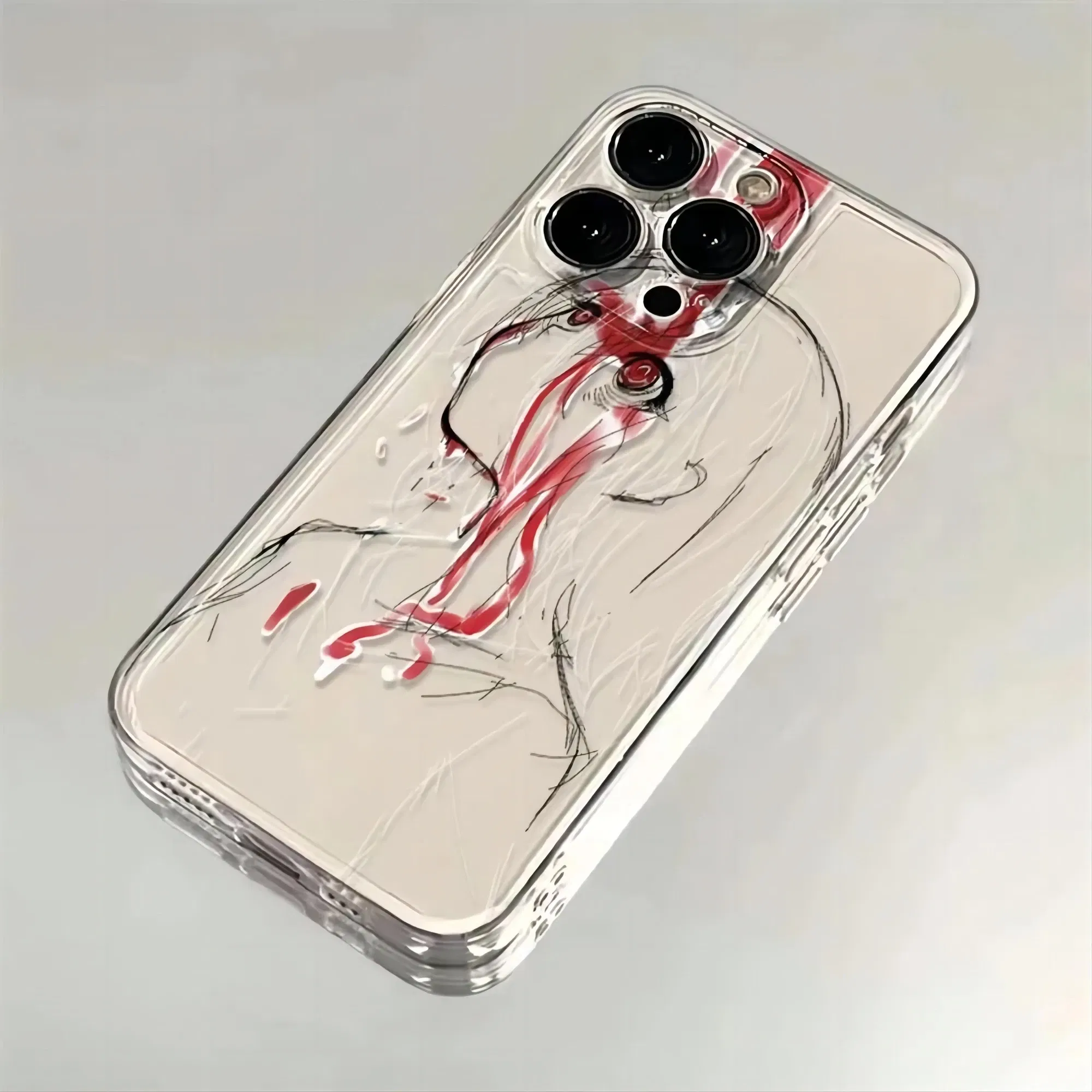 Color: GRAY, Material: tpu - luxury bloodsacrifice Black Angel Death demon Phone Case For iPhone 15 14 13 12 11 Mini Pro Max XR XSMax 7 8 Plus SE Clear Cover