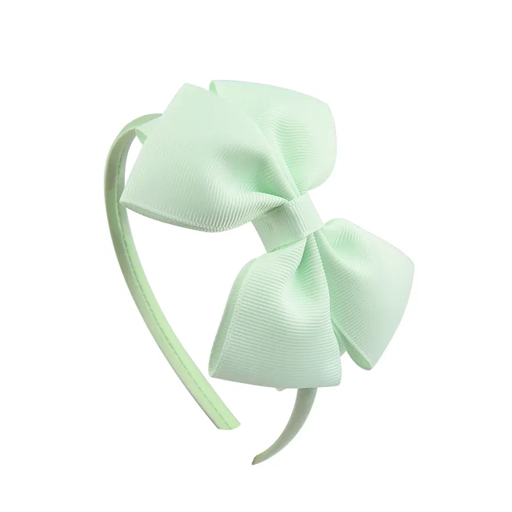 Color: Light Coffee - 1 Piece Ribbon Handmade Hair Bows Hairbands for Baby Girls 20 Colors Cute Bowknot Solid Headband Headwear Baby Hair Accessories