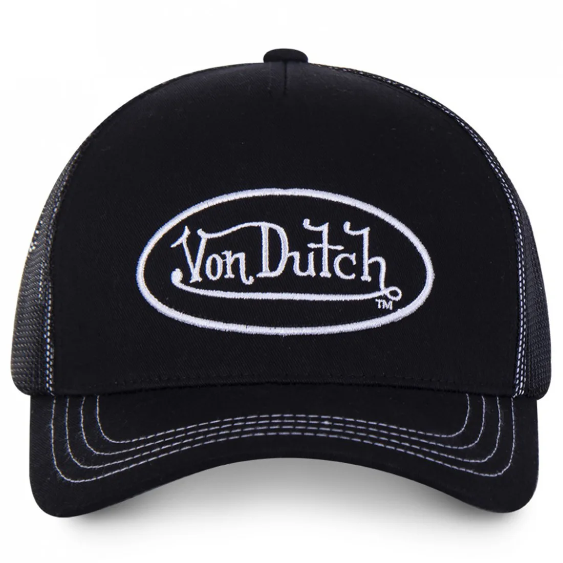 Color: black - VON baseball cap Alphabet sunblock mesh embroidered trucker hat