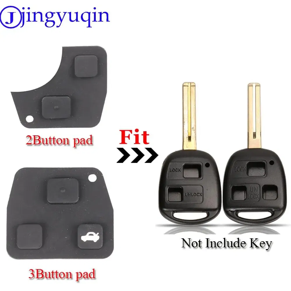 Color: WHITE - jingyuqin Car Key Shell Button Pad For TOYOTA Yaris Avensis Remote TOY47 2/3 Button Case Fob With Button Pad