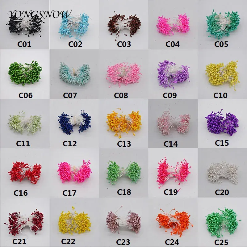 Color: VIOLET/?«?—?…° - 250Pcs/lot 3mm Mini Flower Stamens Artificial Stamen DIY Handmade Wreath Wedding Party Decoration Scrapbooking Crafts 8Z