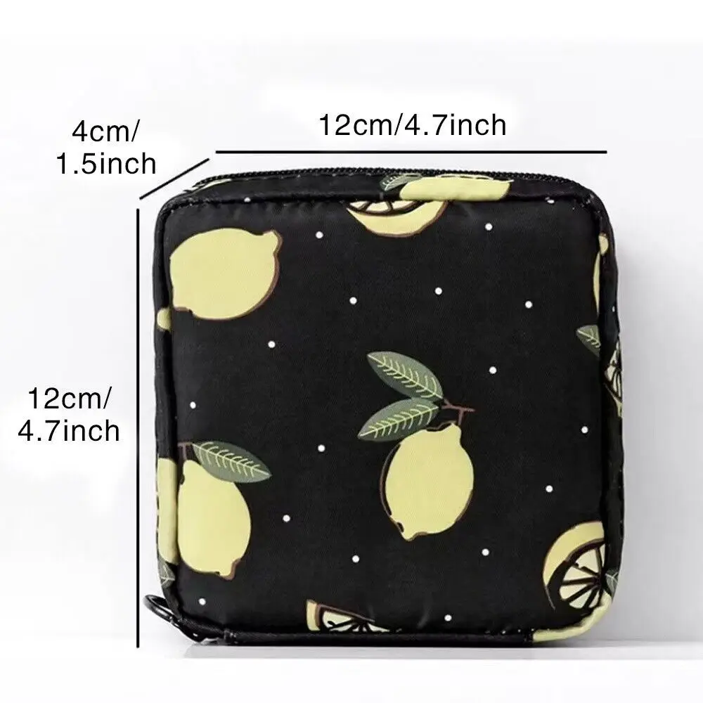 Color: black - Girl Napkin Credit Card Holder Headphone Case Coin Clip Sanitary Bag Change Purse Tamper-Proof Storage Bag Sanitary Mat Bag