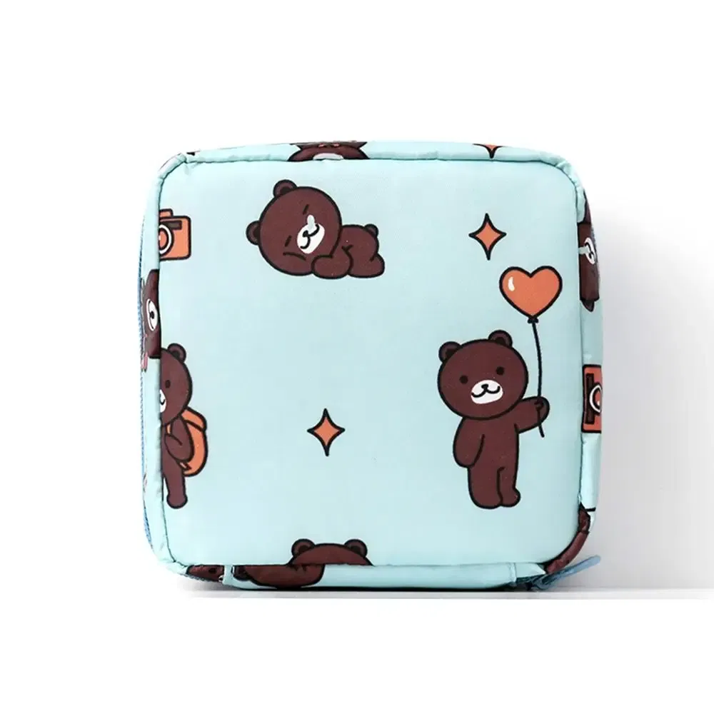 Color: black - Girl Napkin Credit Card Holder Headphone Case Coin Clip Sanitary Bag Change Purse Tamper-Proof Storage Bag Sanitary Mat Bag