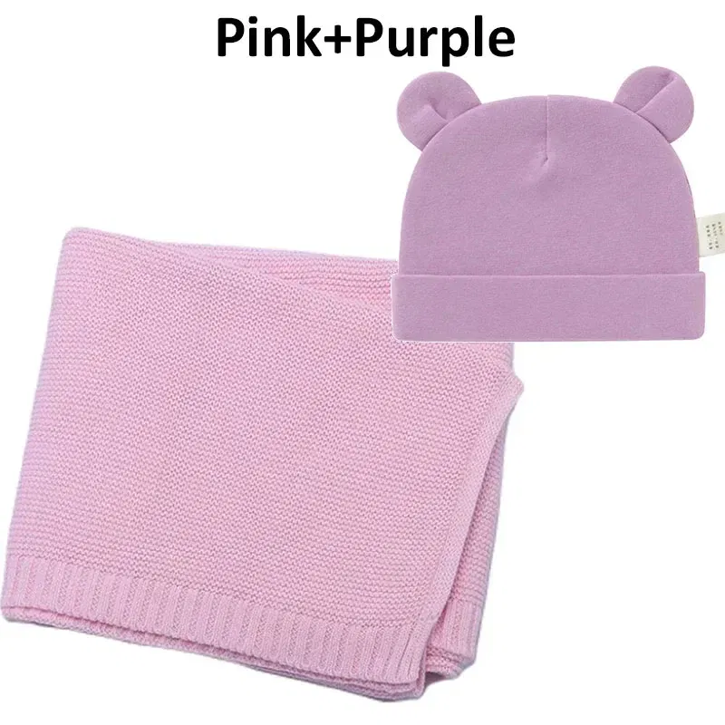 Color: light yellow, Size: Option 1, Ships From: CN - Personalized Baby Name Newborn Cotton Beanie and Knitted Blanket Set Embroidered Name Covering and Cute Hat Gift Set