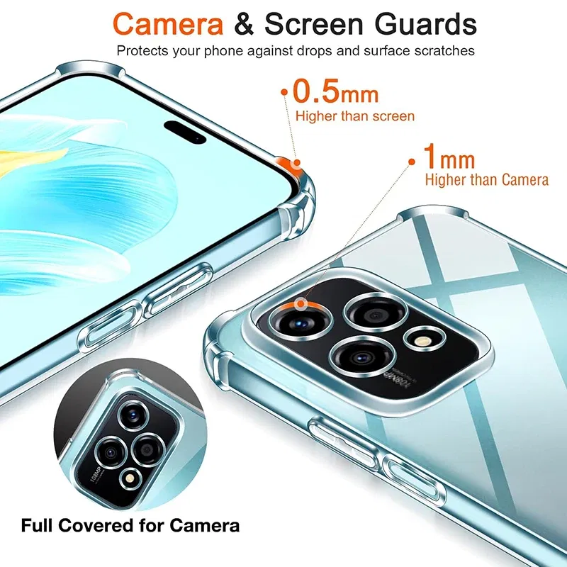 Material: Microfiber - Shockproof Silicone Soft Case For Huawei Honor 200 90 70 50 Lite Pro Ultra Thin Cover For Honor200 Lite Clear Slim Fundas