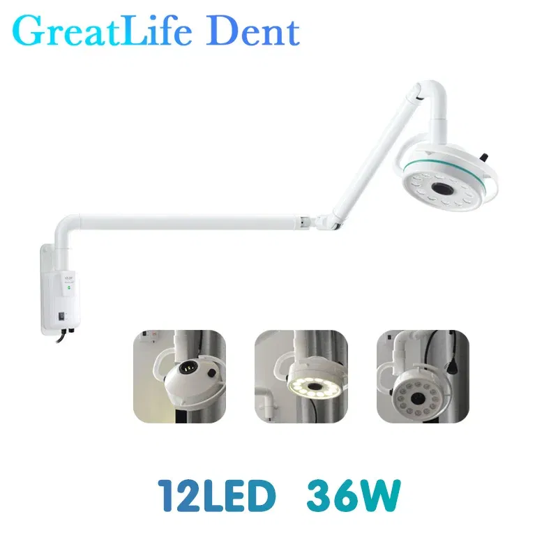 Ships From: CHINA, Color: 6 - GreatLife Dent Wall-Mounted 36w 12Leds Lamp Dental Oral Light For Dentistry Clinic Operation Shadowless Surgical Lamp