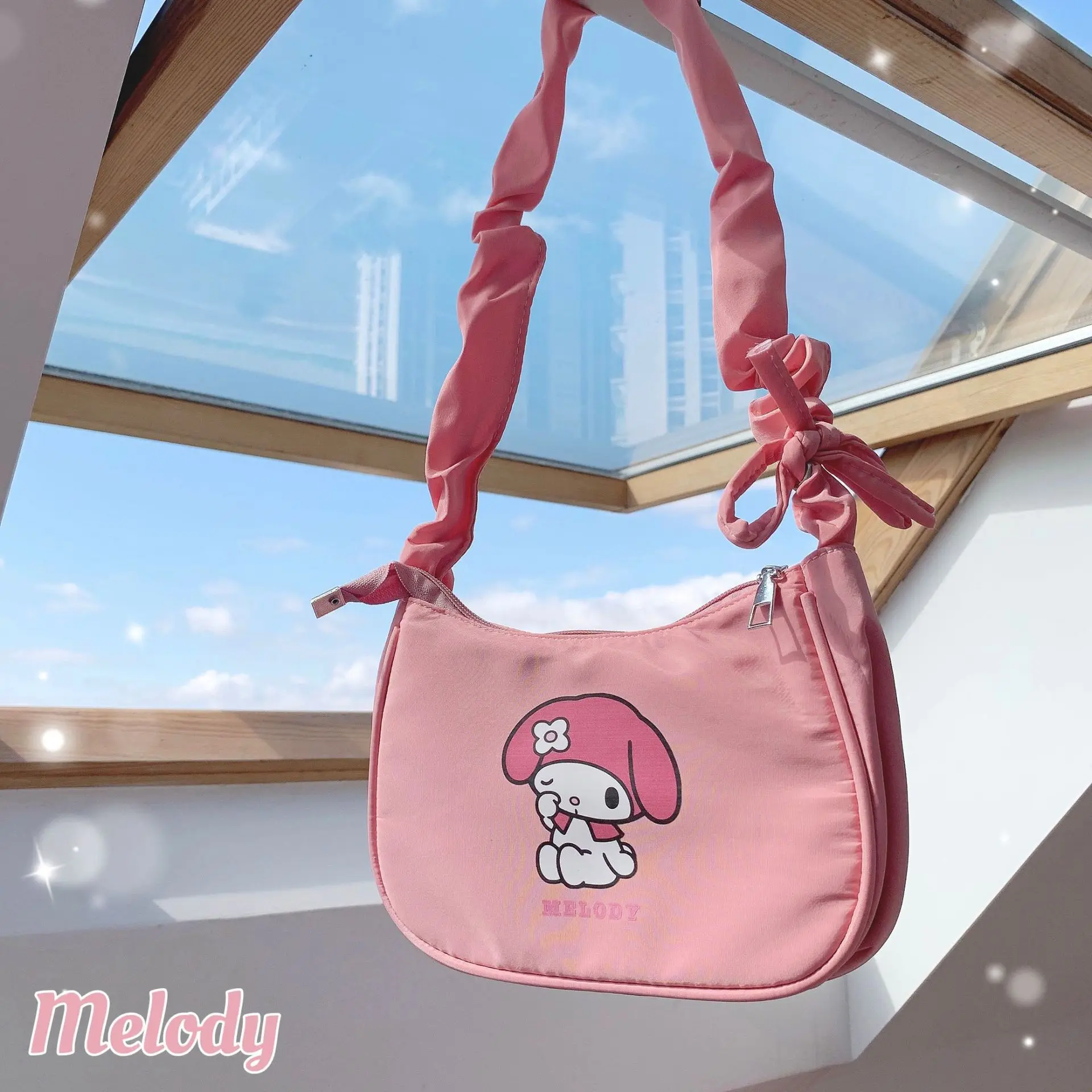 Color: SKY BLUE, Size: Extra Large - Sanrio Hellokitty Kuromi Cinnamorol Mymelody Pochacco Armpit Bag Kawaii Shoulder Bag Casual Allmatch Tote Women Commuter Handbag