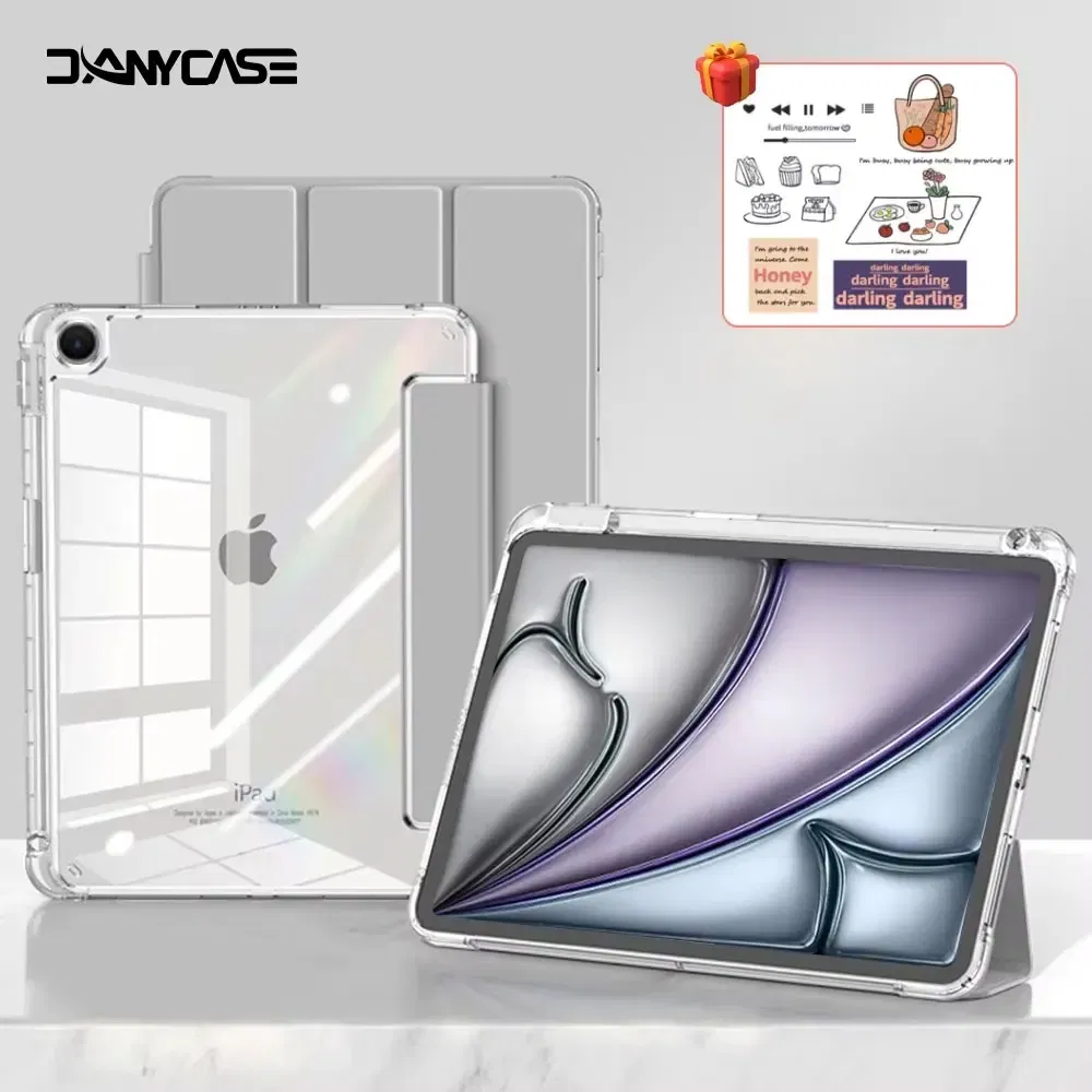 Color: WHITE, Size: TEN - For iPad Air 5 Case 2024 Air 6 11 iPad Pro 11 12.9 13 10 Gen 10.2 9th 8th 7th 9.7 6th 5th Mini 7 6 Smart case with pen Holder