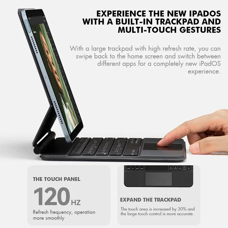 Color: Red - GOOJODOQ Backlight Magic Keyboard for iPad Air 6 2024 case for iPad Air 11 inch case iPad Air 5 Air 4 10.9 inch Cover folio