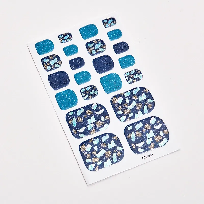 Color: BROWN - 22 Tips/Sheet Women Salon Fashion Nail Stickers Designed Full Beauty Full Cover Nail Stickers Novidades Nails Sticker Designer