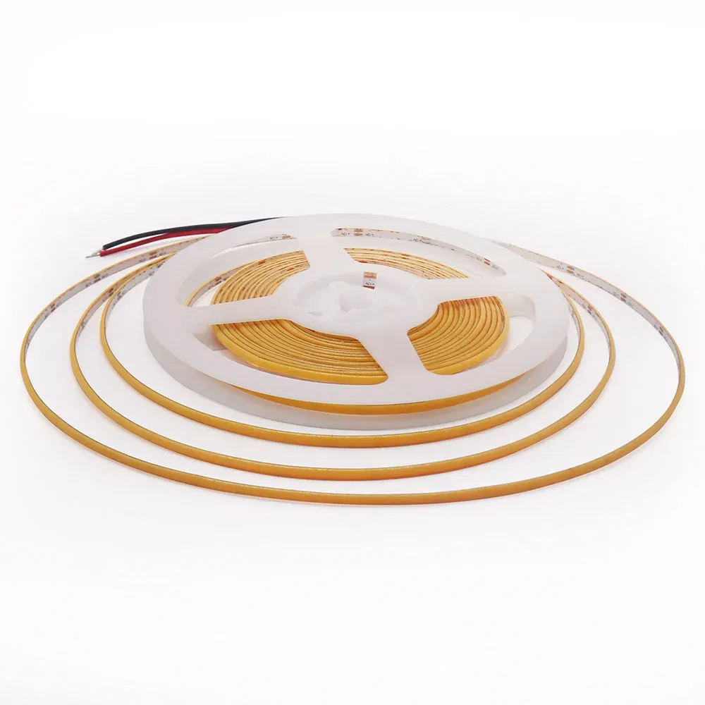 Emitting Color: Green, Color: Yellow, Length: 3m - 2.7mm Ultra Slim COB LED Strip Lights 480LEDs/m Flexible Linear Light Tape Diode Ribbon Backlight Red Amber Purple Car Dimmable
