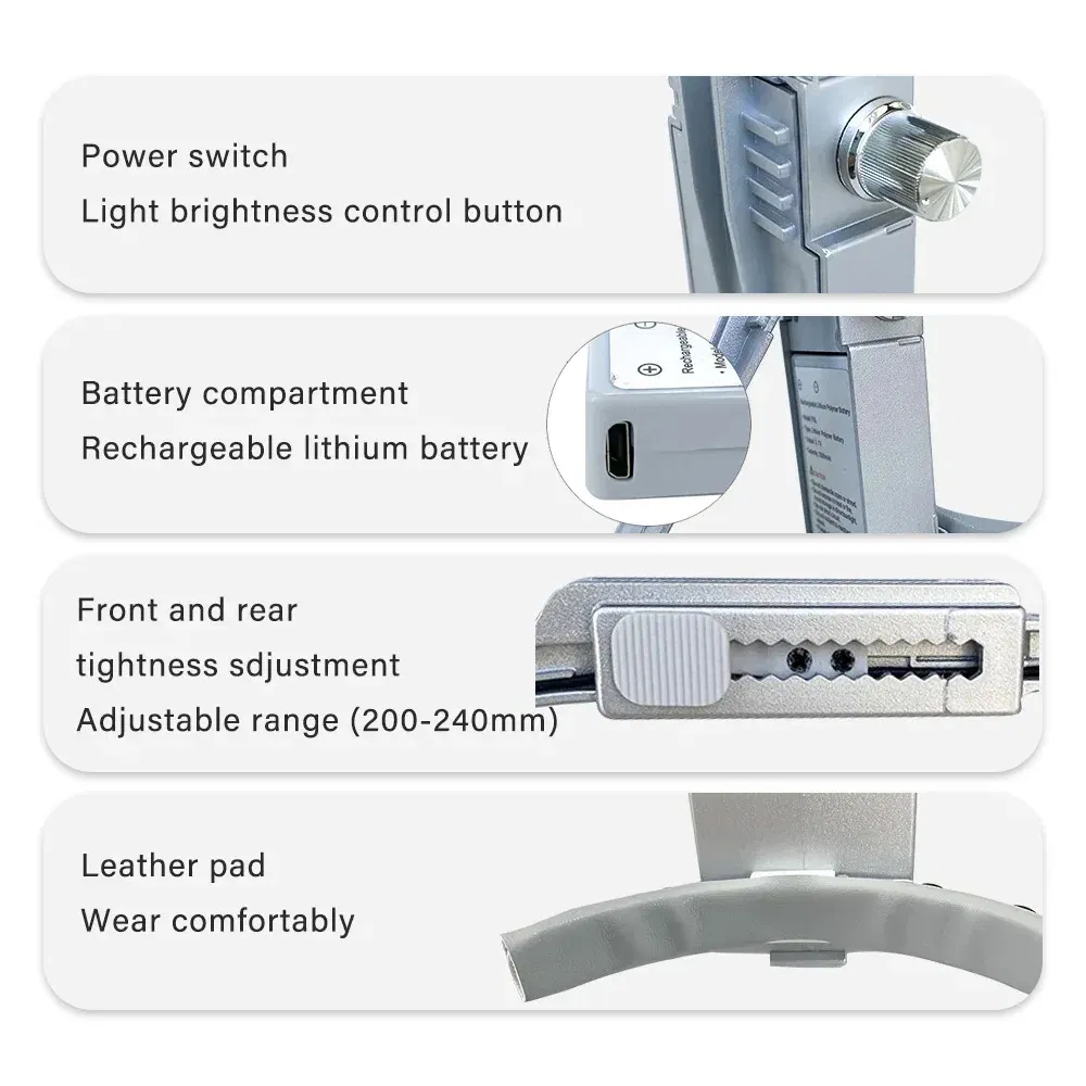 Color: 2 - Dental LED Head Light Lamp For Magnification Binocular Loupes Denspay 5W Light 2.5X 3.5X Dentisit Surgical Headlight Lab Tools