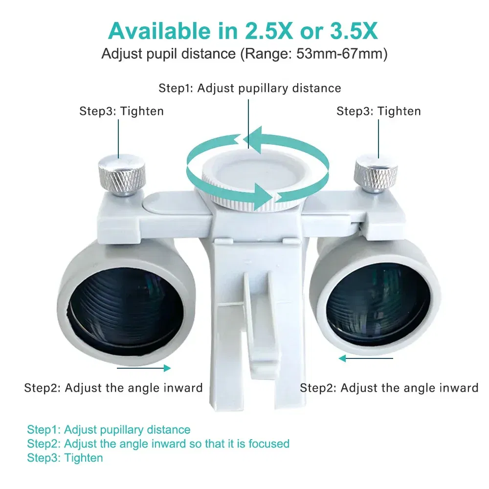 Color: 2 - Dental LED Head Light Lamp For Magnification Binocular Loupes Denspay 5W Light 2.5X 3.5X Dentisit Surgical Headlight Lab Tools