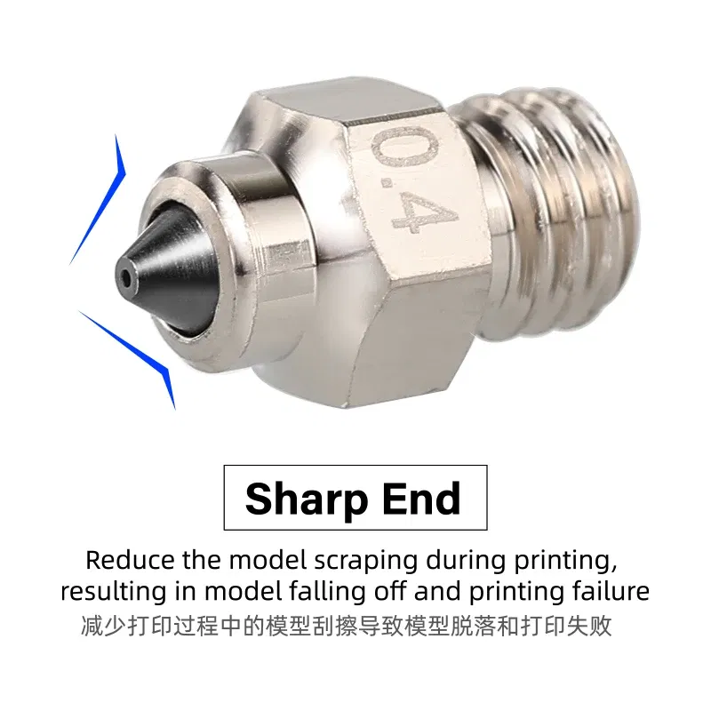 Color: Blue, Size: 0.6mm - Mellow DLC Hardened Steel & Copper Wear Resistant Bimetal HC Nozzle For V6 / Volcano /Mk8 Hotend Neptune4 K1 Nozzle 3D Printer