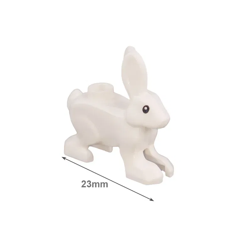 Color: Pink - MOC City Animal Building Block Figures Hare Dairy Cow Squirrel Dolphin Pug DIY Farm Street View Accessories Bricks Toys Gifts