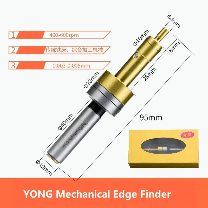 Color: Red - Non-magnetic mechanical Edge Finder Ceramic Touch Point 10mm Locate Work Edges for Milling Lathe CNC machine tool 1pc
